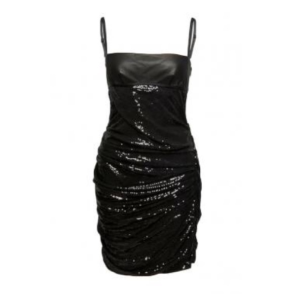 Alexander Wang Dresses & Skirts - Alexander Wang Sequin Leather Black Mini Dress 🖤